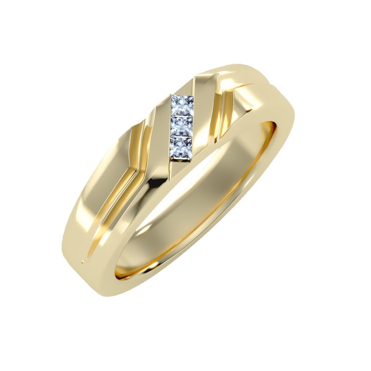 solitaire wedding engagement men ring 3dm render detail 3D print model_13