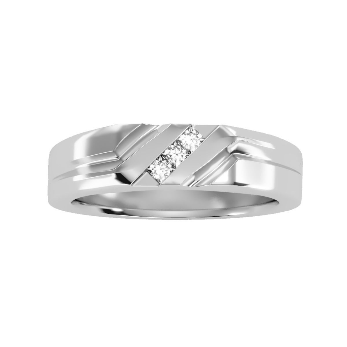 solitaire wedding engagement men ring 3dm render detail 3D print model_11