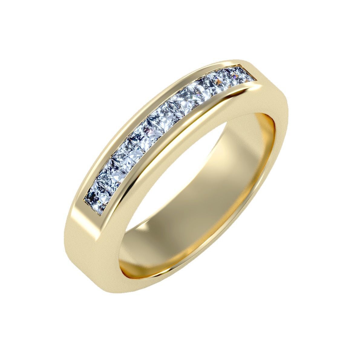 solitaire wedding engagement men ring 3dm render deta 3D print model_13