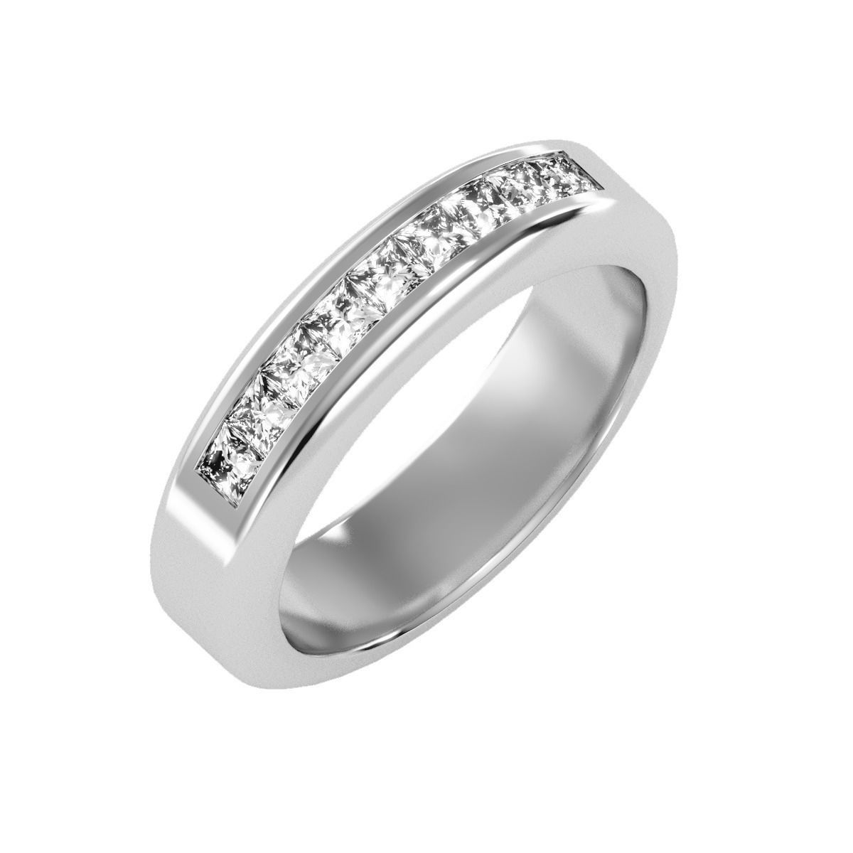 solitaire wedding engagement men ring 3dm render deta 3D print model_9