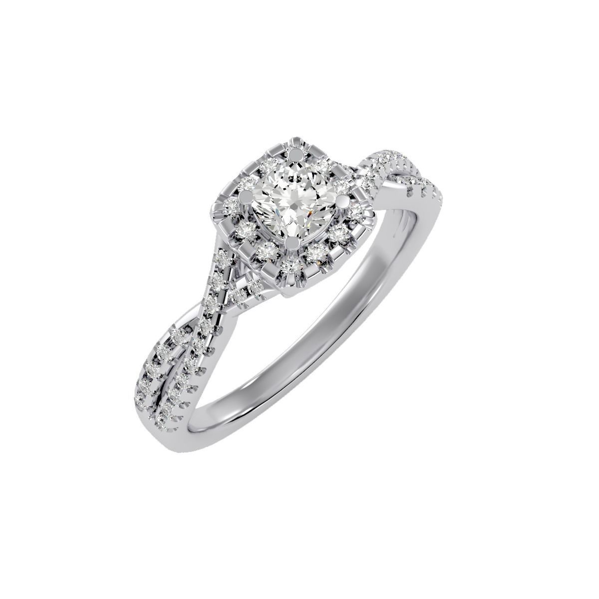 solitaire wedding engagement women ring 3dm render detail 3D print model_6