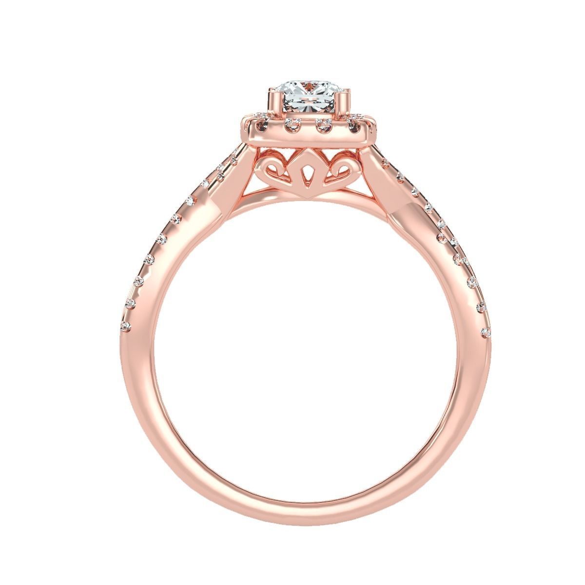 solitaire wedding engagement women ring 3dm render detail 3D print model_2