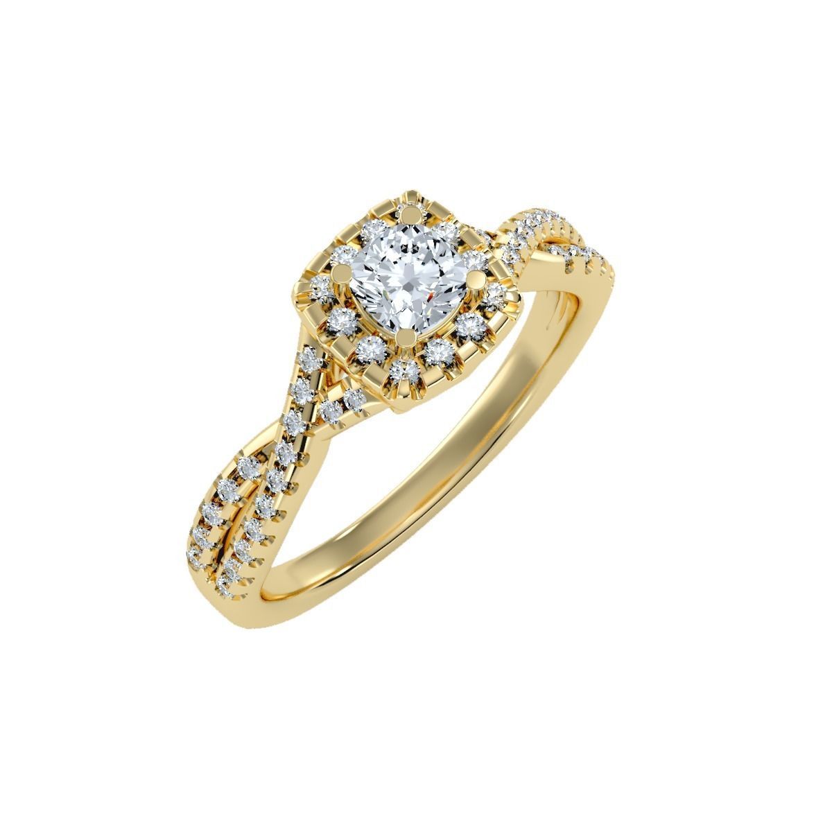 solitaire wedding engagement women ring 3dm render detail 3D print model_12