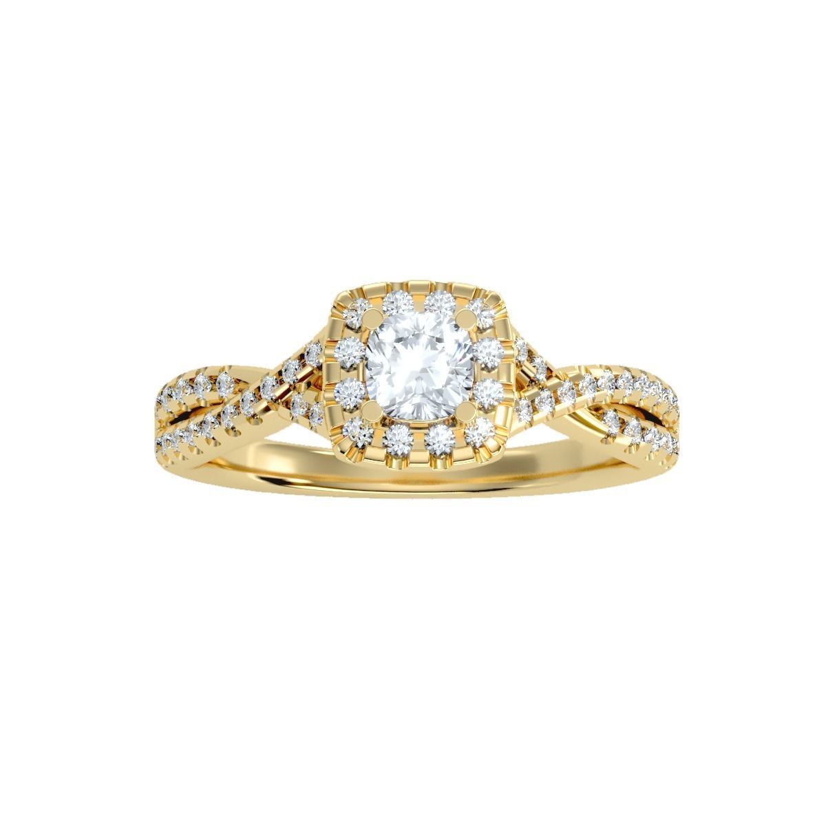 solitaire wedding engagement women ring 3dm render detail 3D print model_11