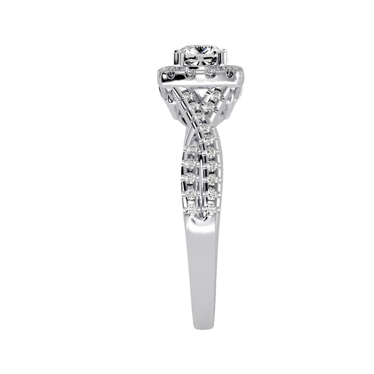 solitaire wedding engagement women ring 3dm render detail 3D print model_7