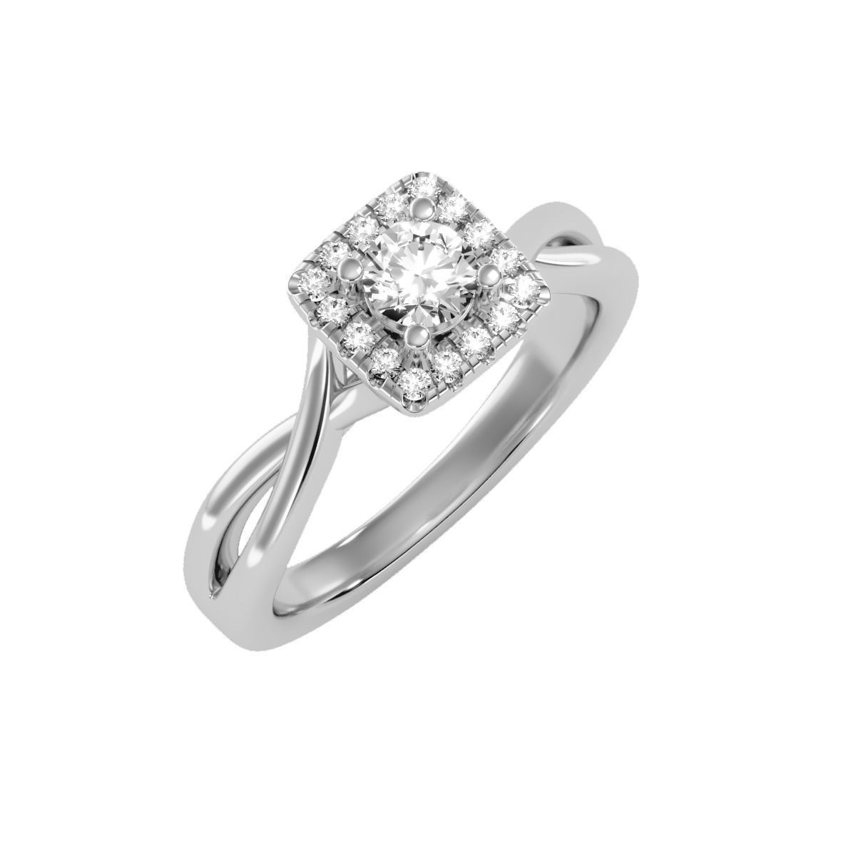 solitaire wedding engagement women ring 3dm render detail 3D print model_9