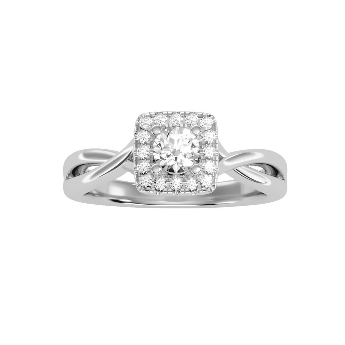 solitaire wedding engagement women ring 3dm render detail 3D print model_11