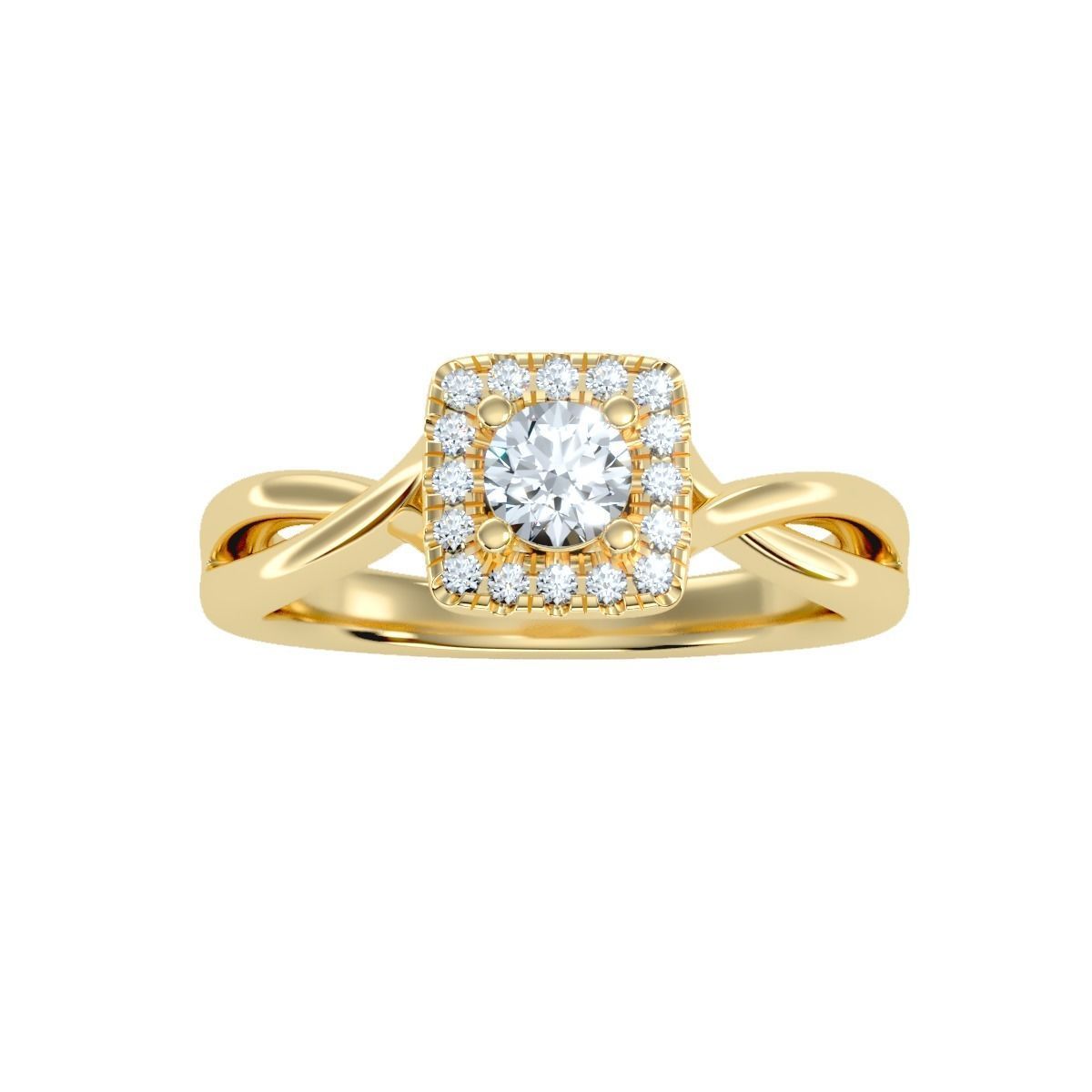 solitaire wedding engagement women ring 3dm render detail 3D print model_15