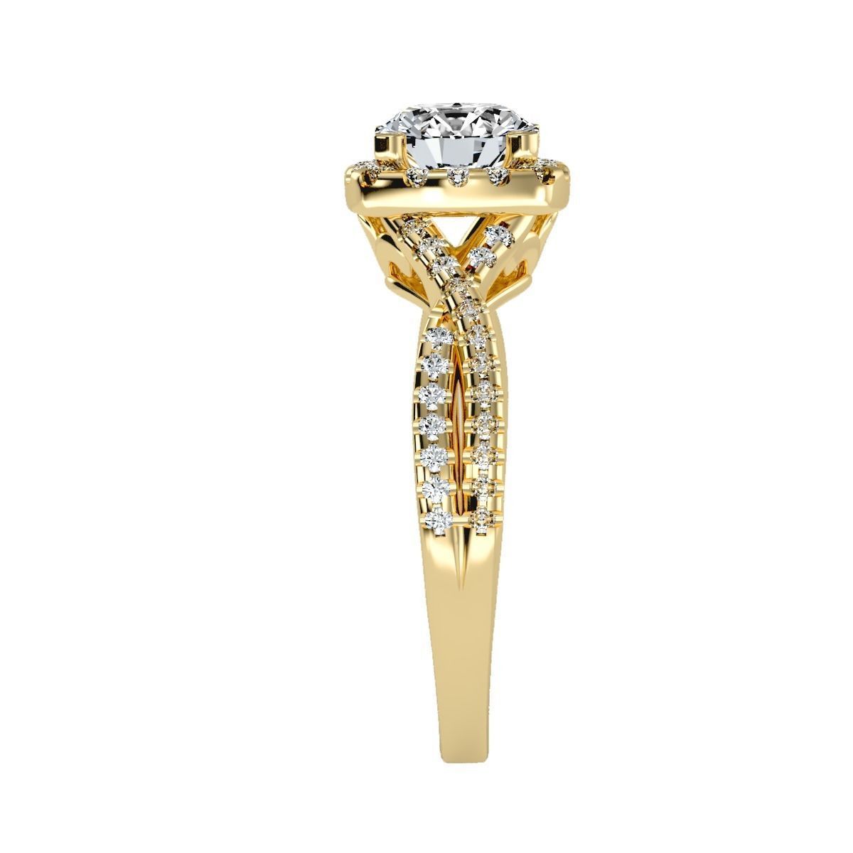 solitaire wedding engagement women ring 3dm render detail 3D print model_15