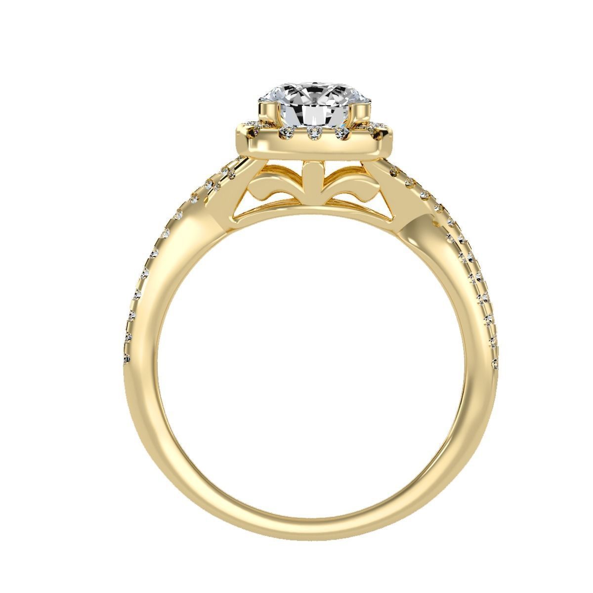 solitaire wedding engagement women ring 3dm render detail 3D print model_13