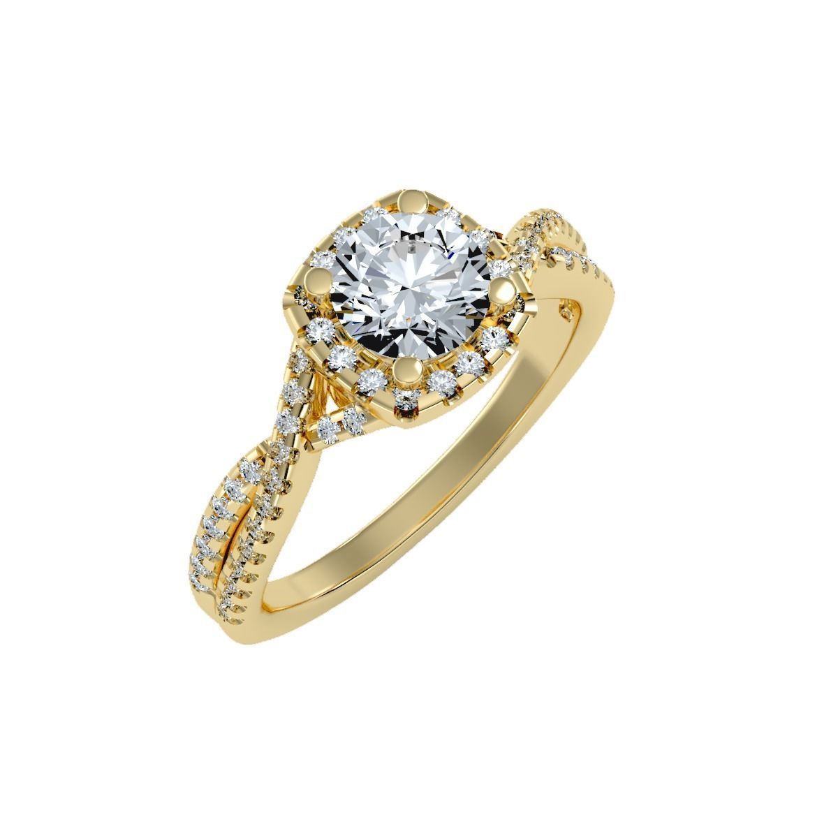 solitaire wedding engagement women ring 3dm render detail 3D print model_14