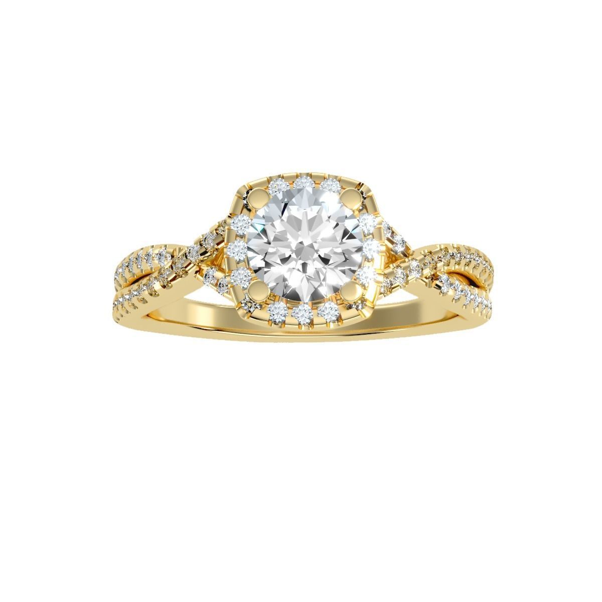 solitaire wedding engagement women ring 3dm render detail 3D print model_16