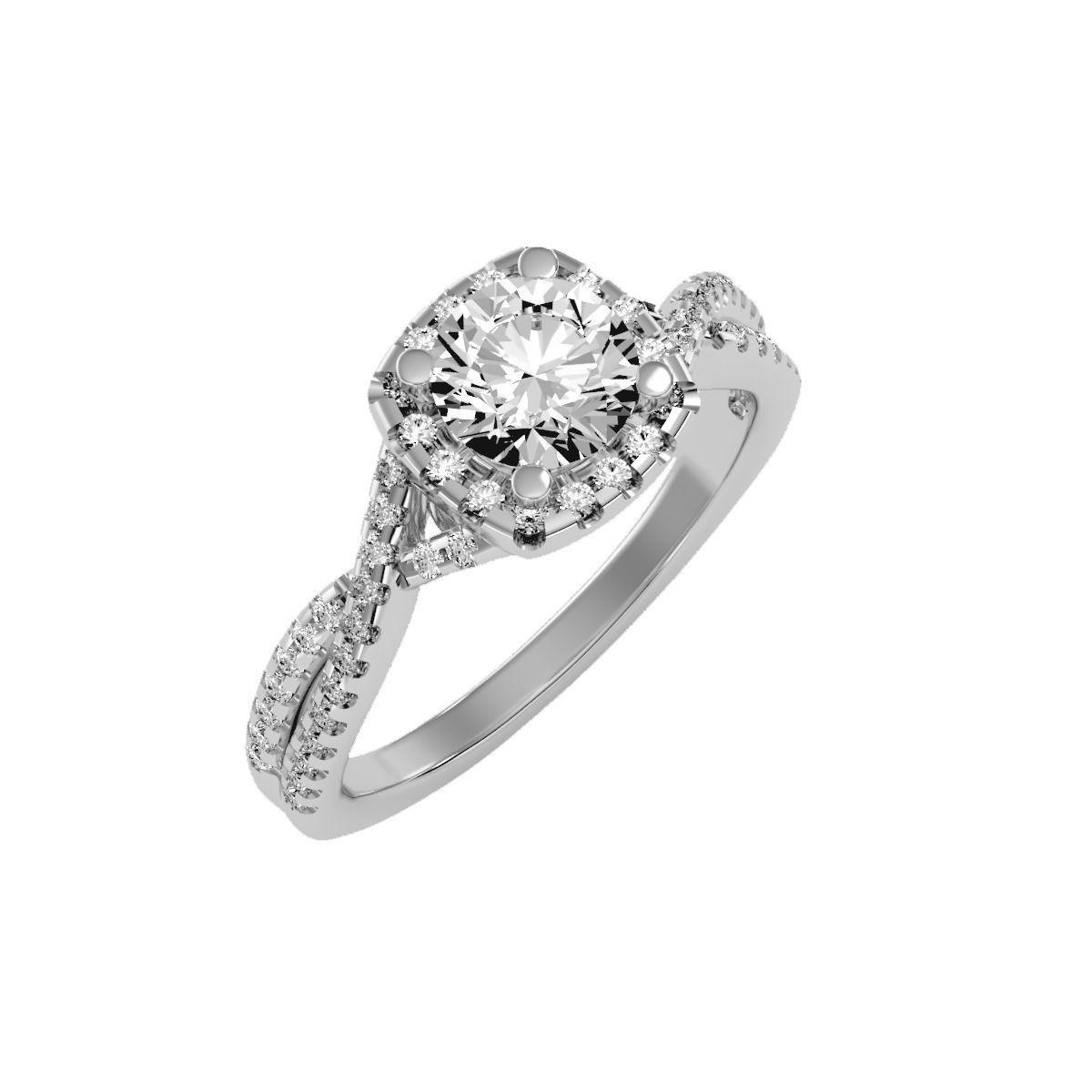 solitaire wedding engagement women ring 3dm render detail 3D print model_10