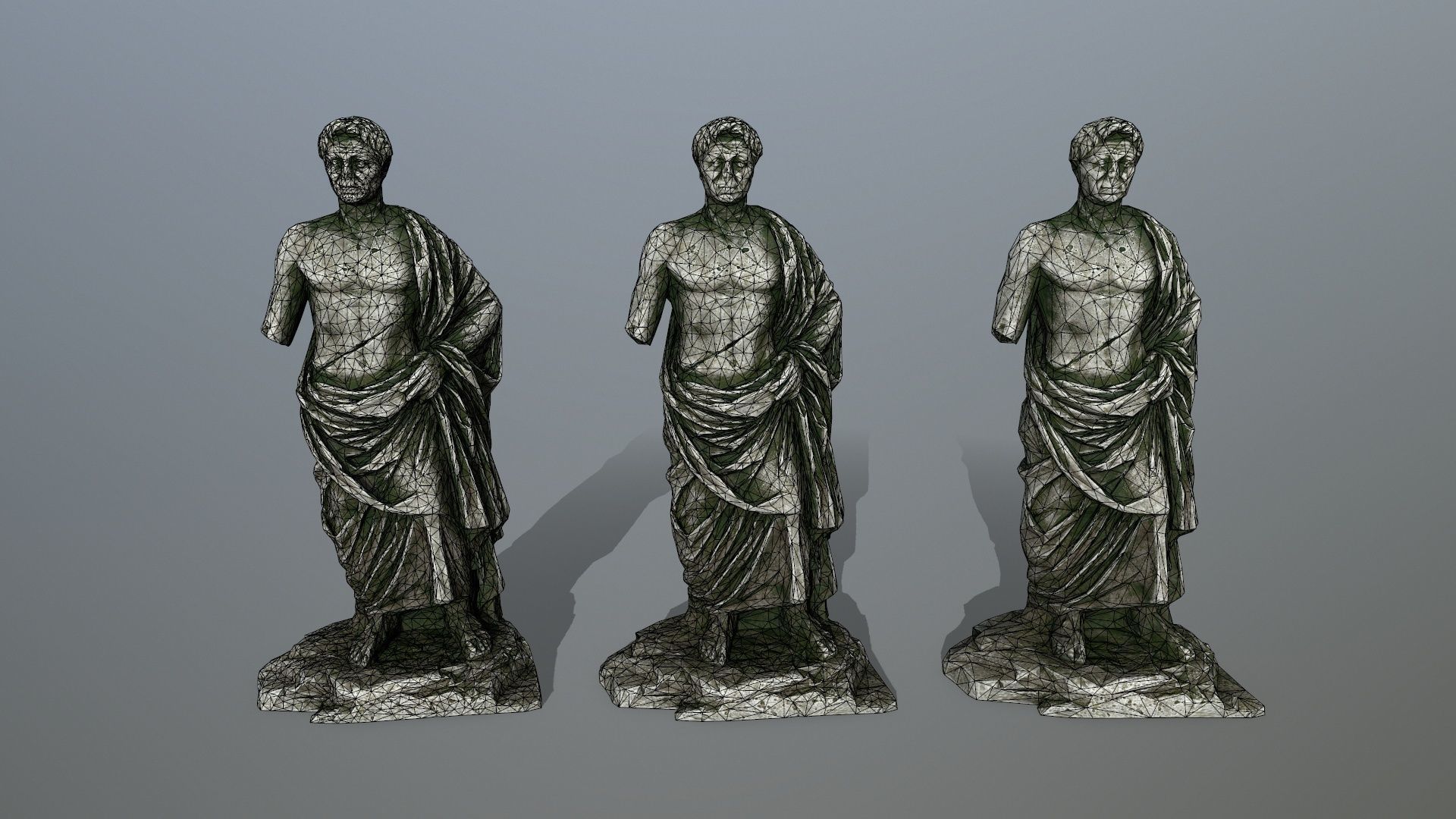 statue roman Low-poly 3D model_1