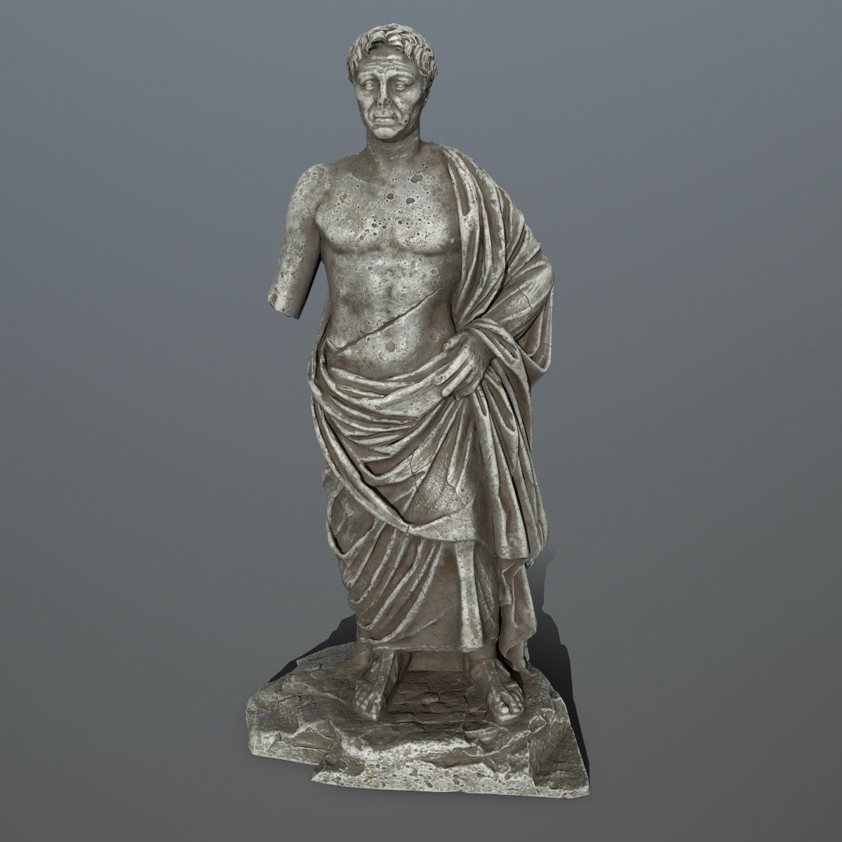 statue roman Low-poly 3D model_8