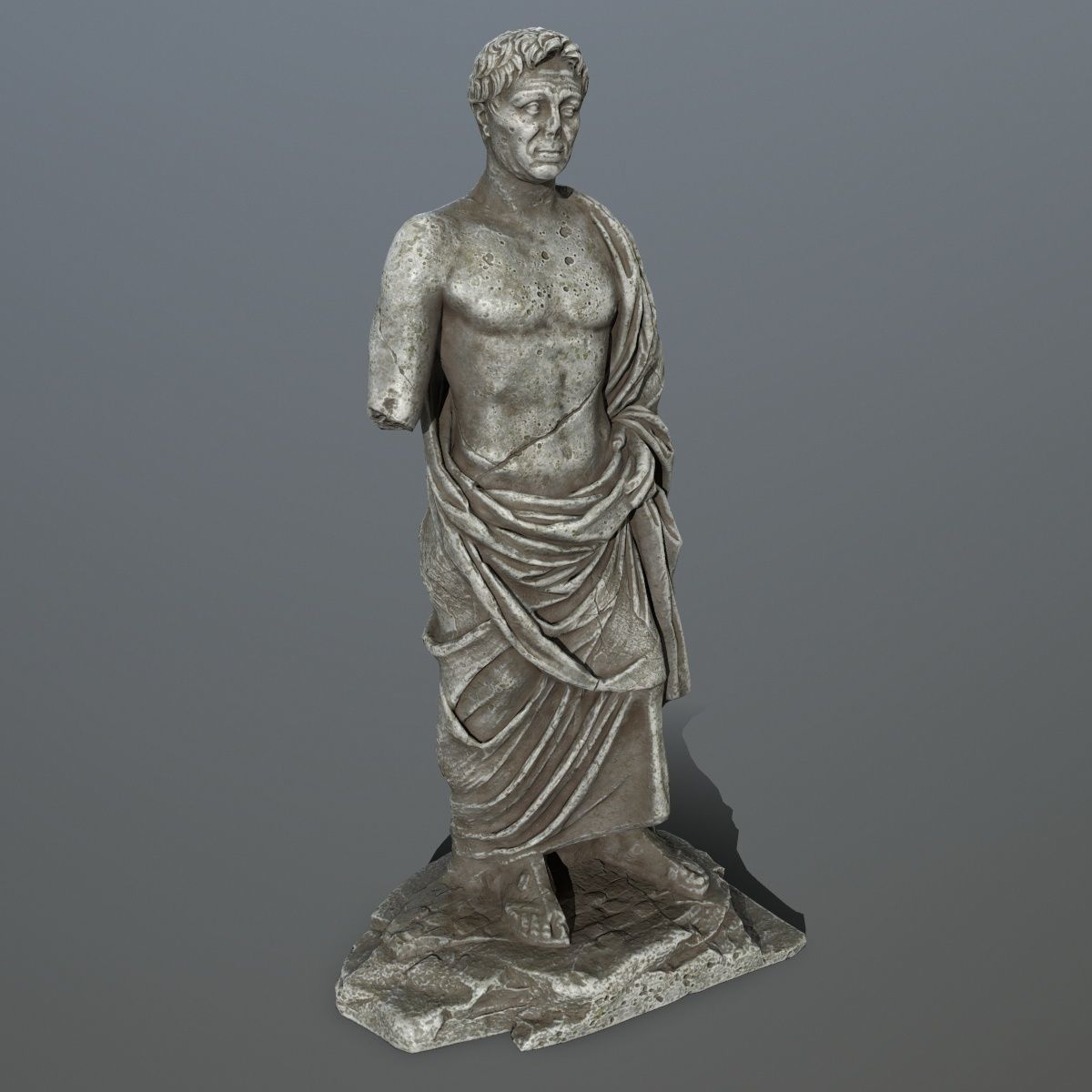statue roman Low-poly 3D model_2