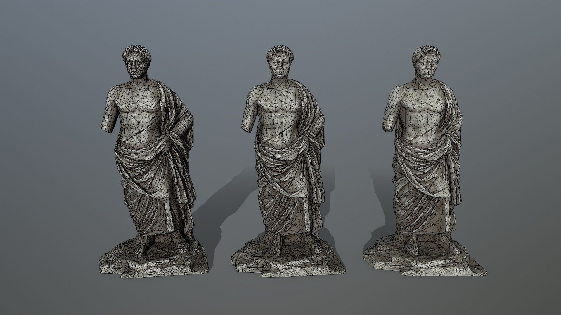 statue roman Low-poly 3D model_1