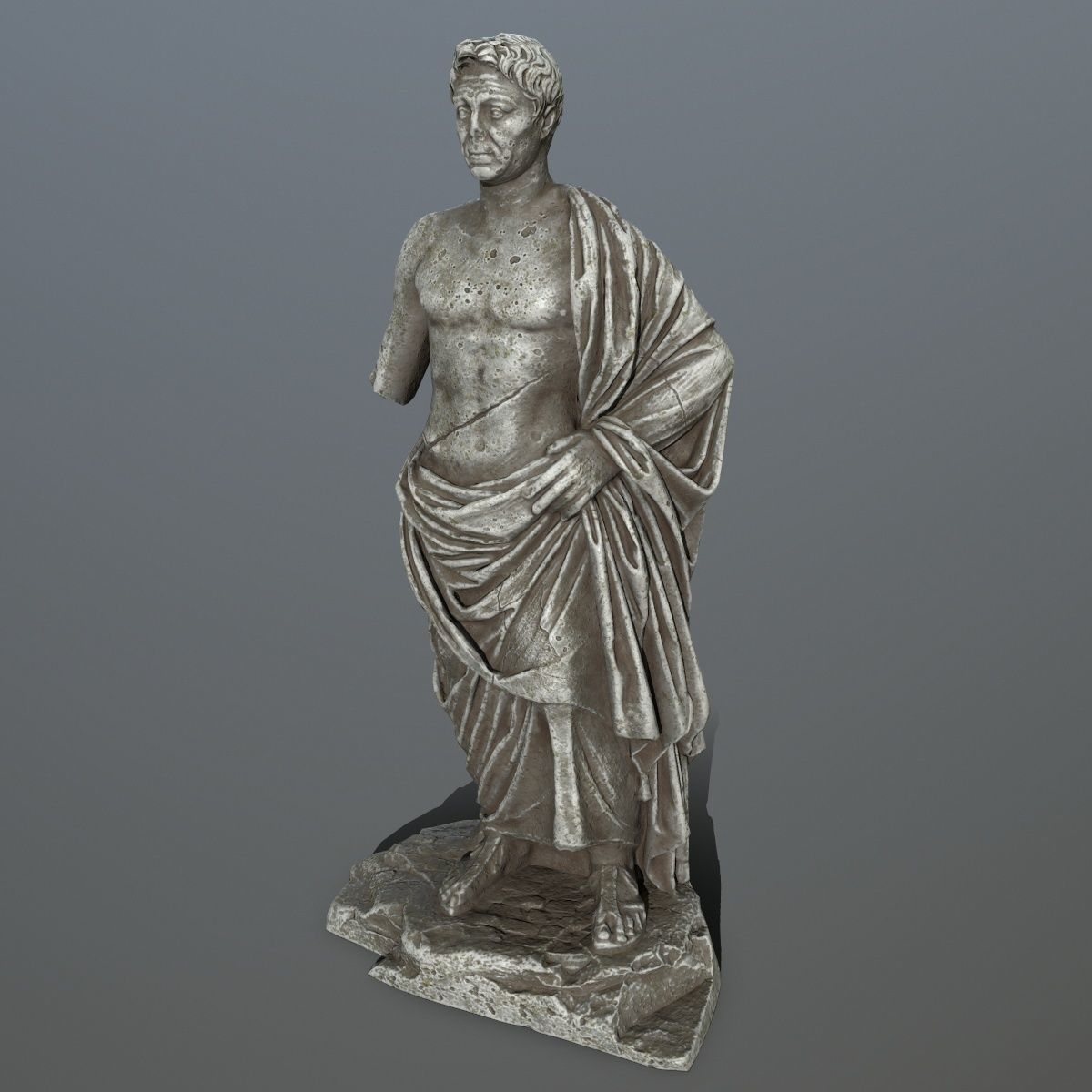 statue roman Low-poly 3D model_7