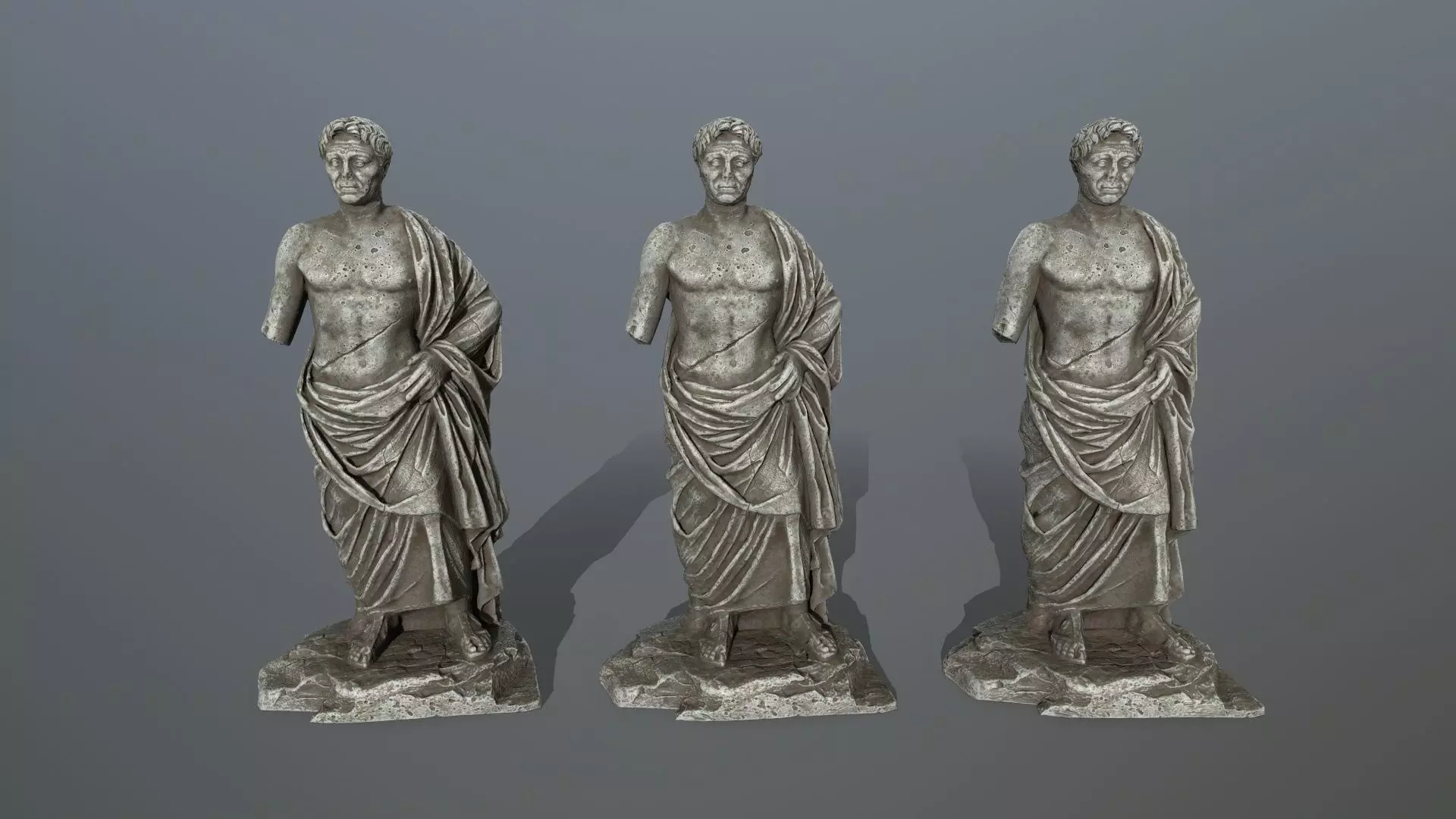 statue roman Low-poly 3D model_0