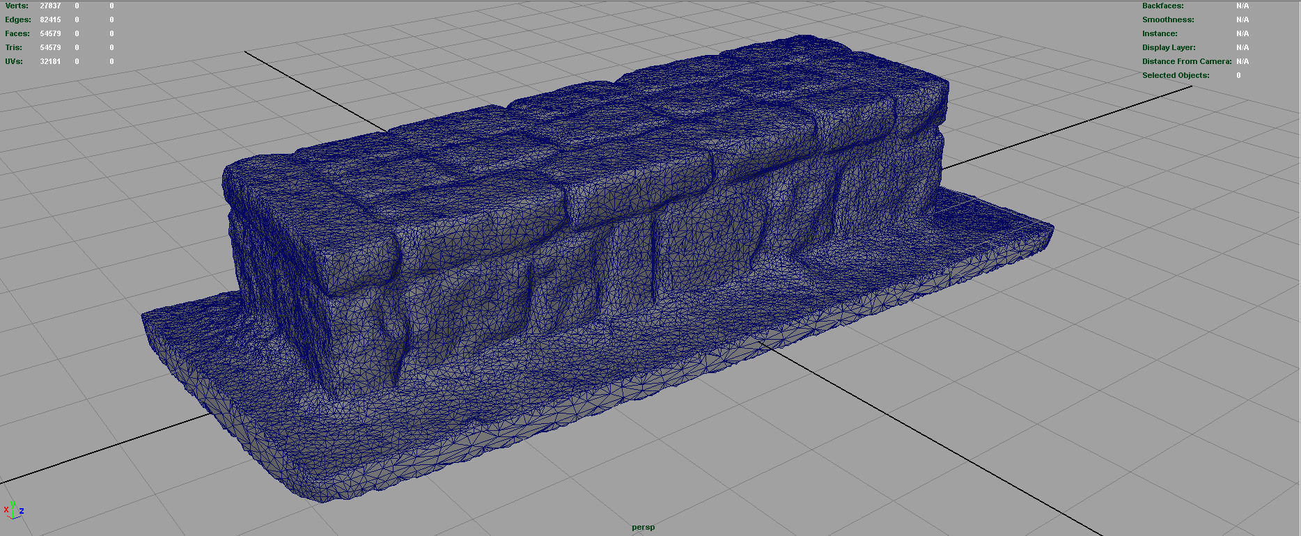Stone Bench 1 Low-poly 3D model_7