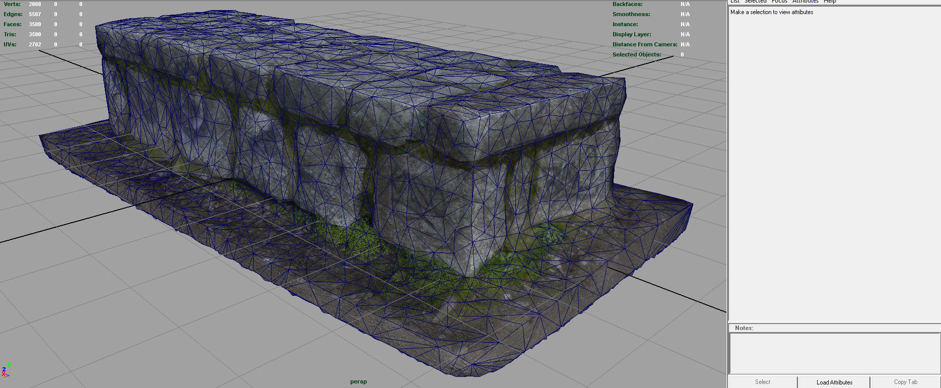 Stone Bench 1 Low-poly 3D model_5