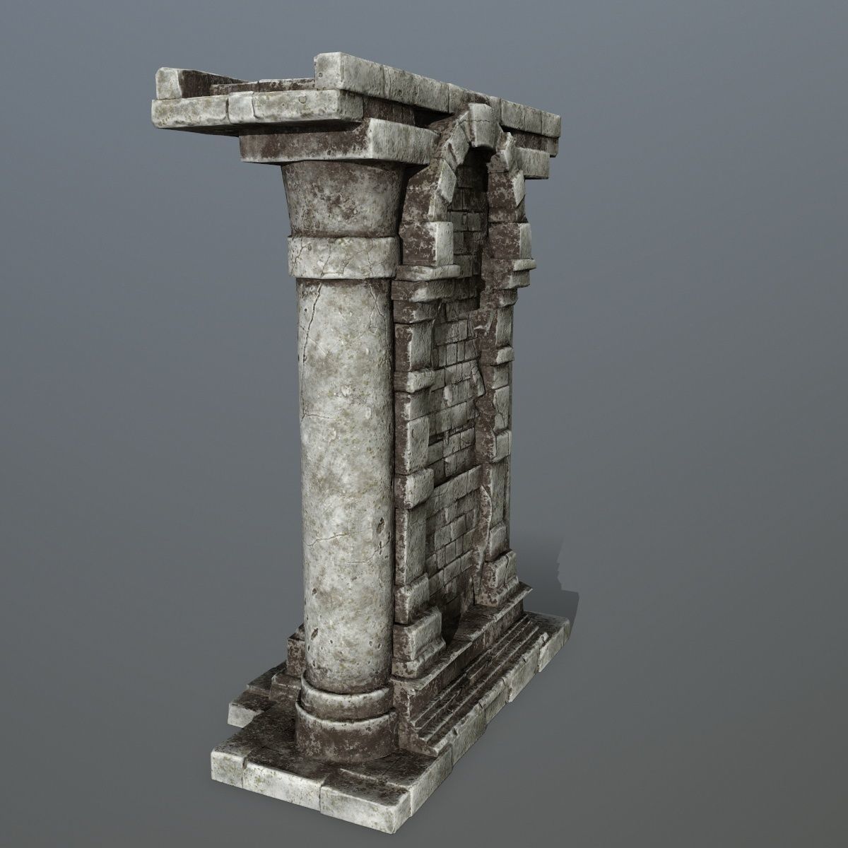 statue 2 column with Low-poly 3D model_7