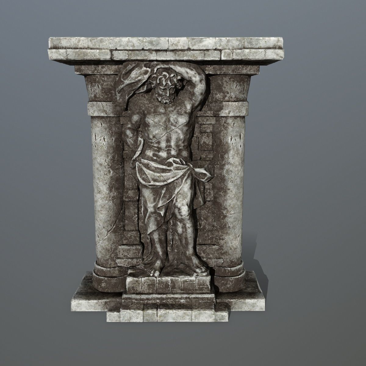 statue 2 column with Low-poly 3D model_10