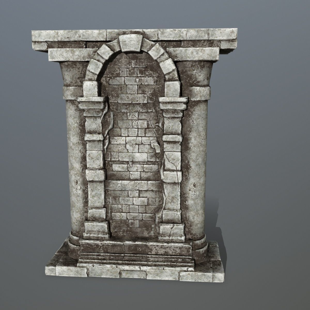 statue 2 column with Low-poly 3D model_6
