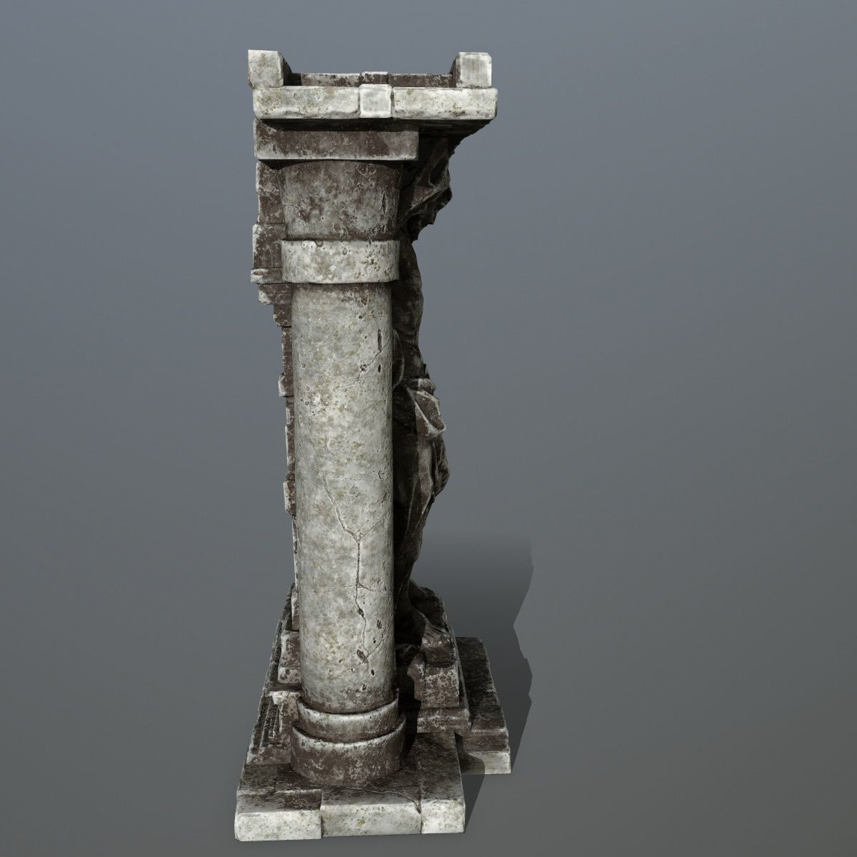 statue 2 column with Low-poly 3D model_4