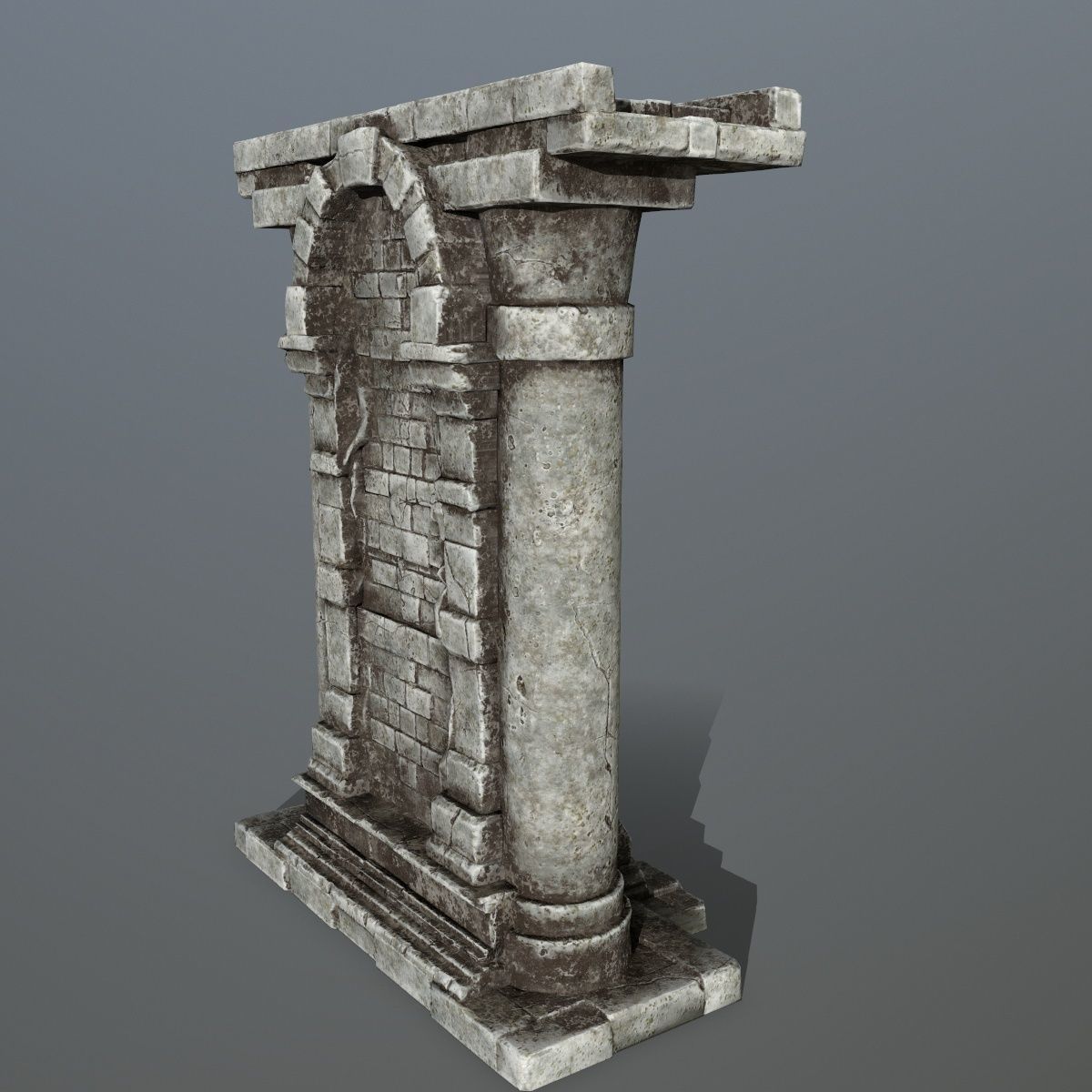 statue 2 column with Low-poly 3D model_5