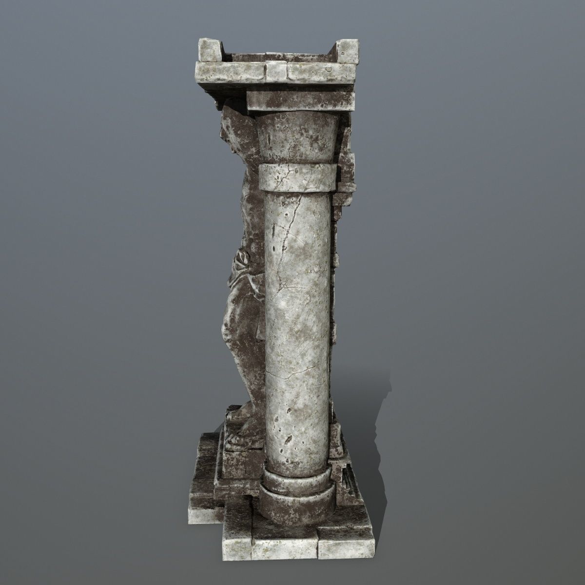 statue 2 column with Low-poly 3D model_8