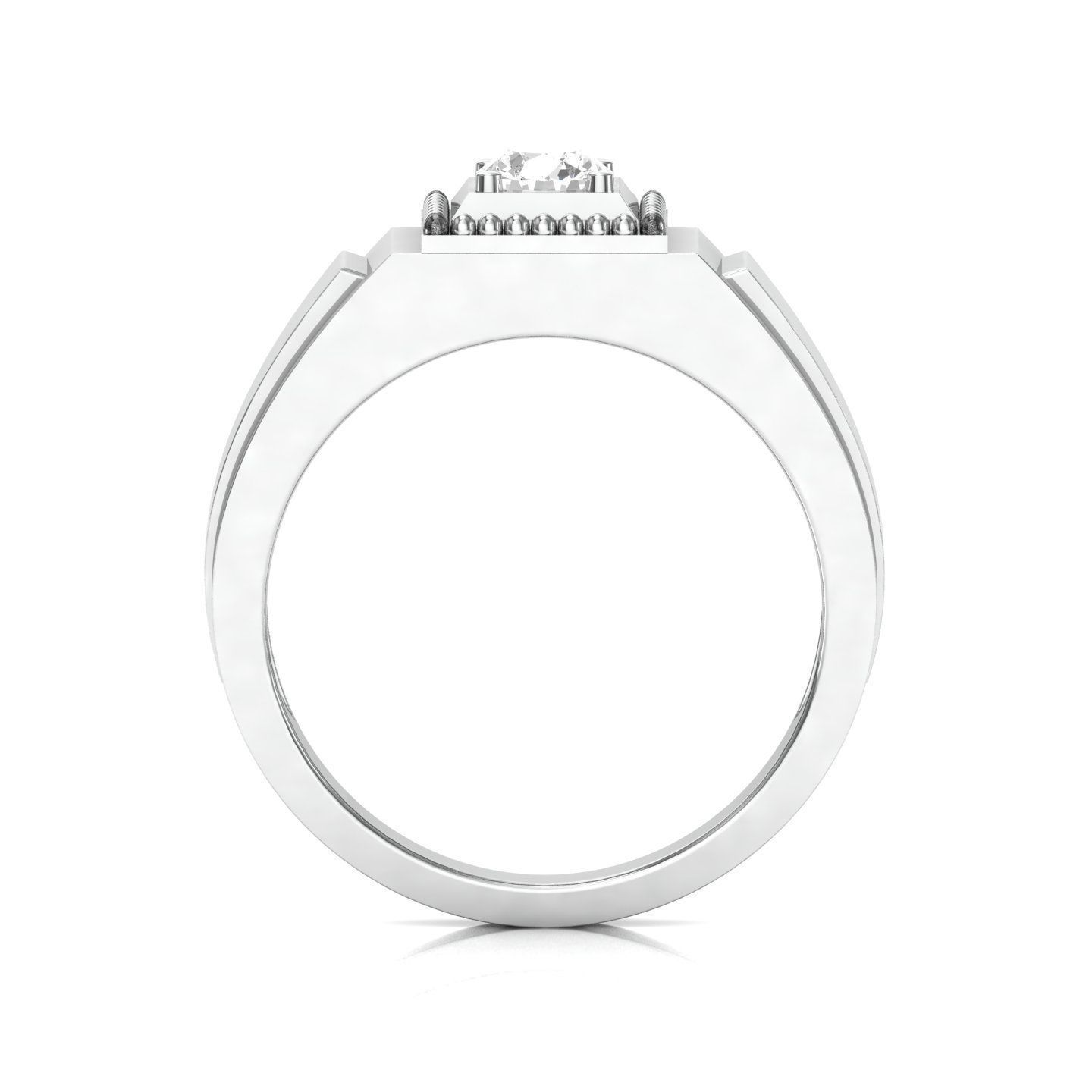 solitaire wedding engagement men ring 3dm render detail 3D print model_4