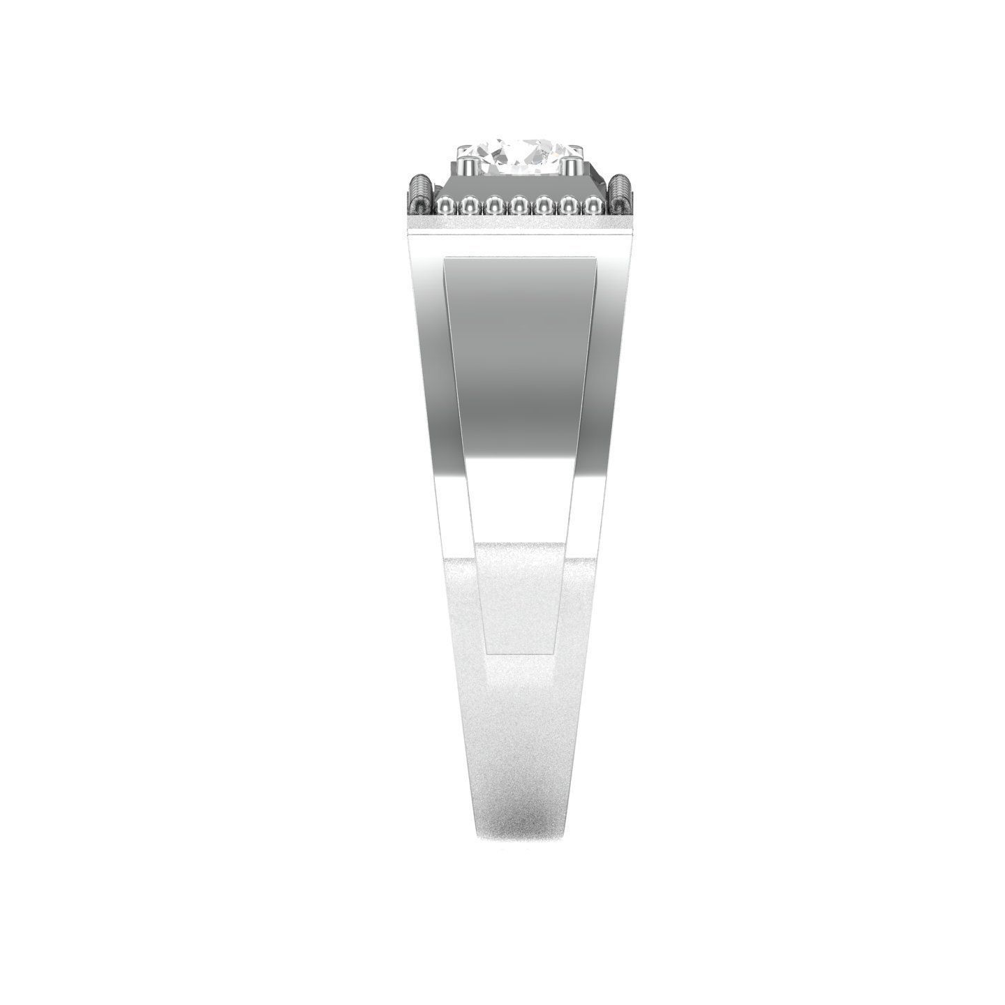 solitaire wedding engagement men ring 3dm render detail 3D print model_7