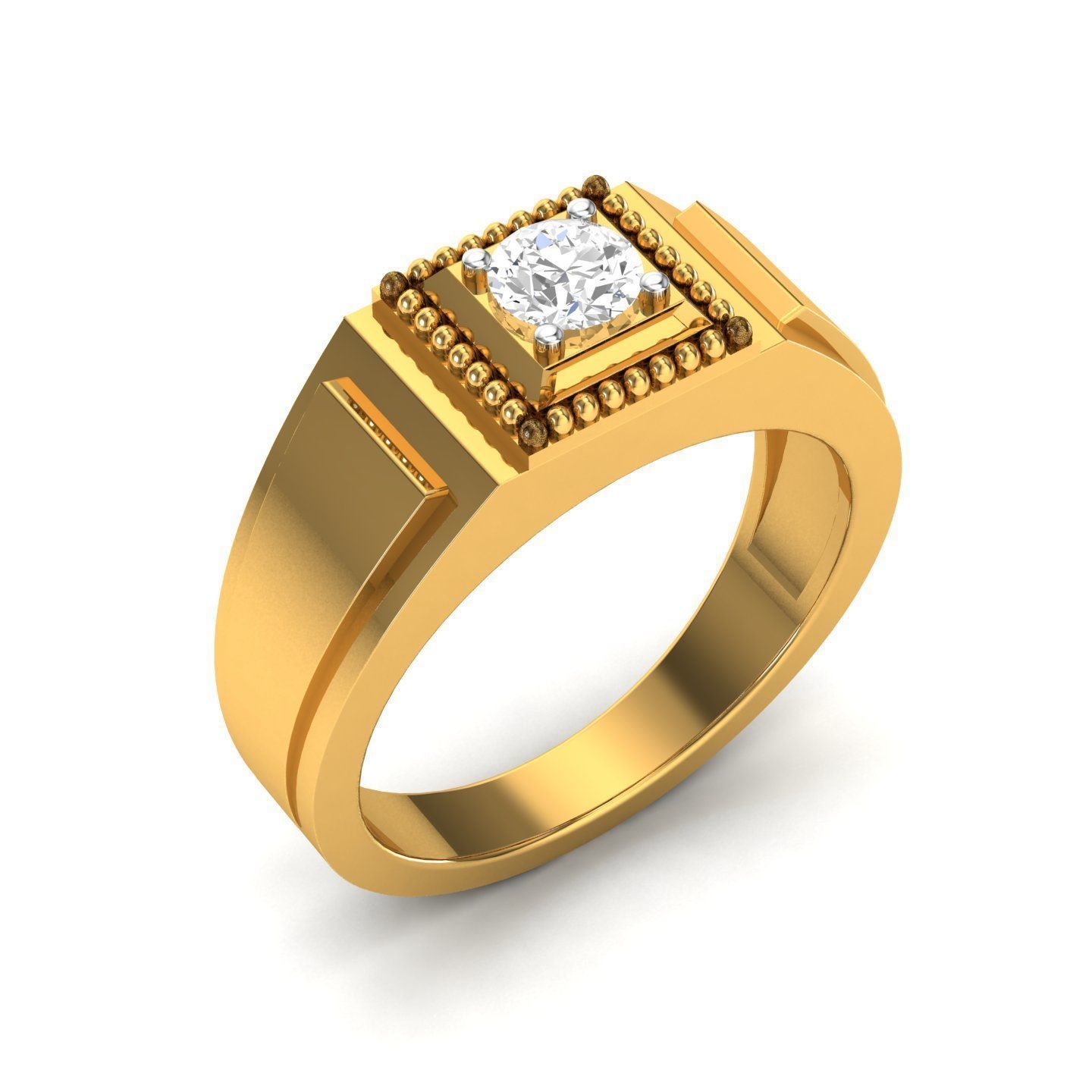 solitaire wedding engagement men ring 3dm render detail 3D print model_2
