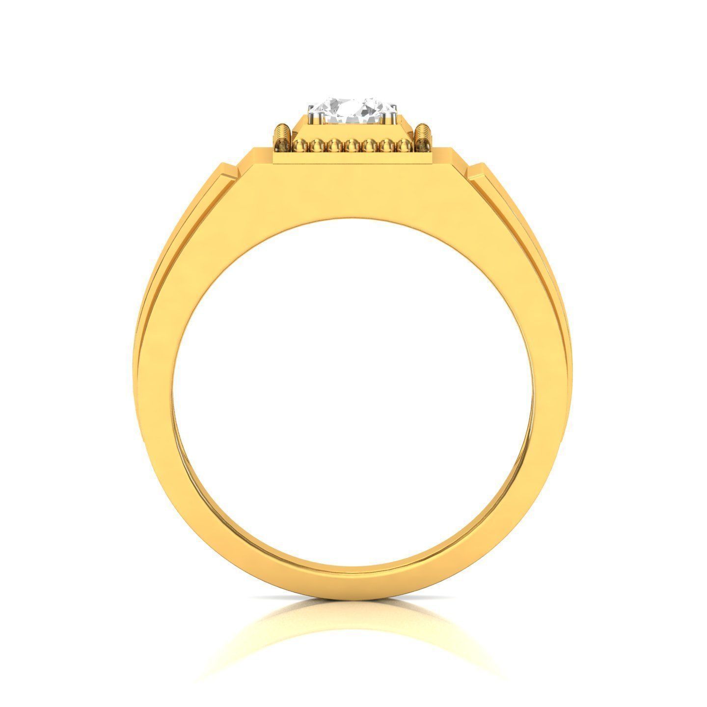 solitaire wedding engagement men ring 3dm render detail 3D print model_5