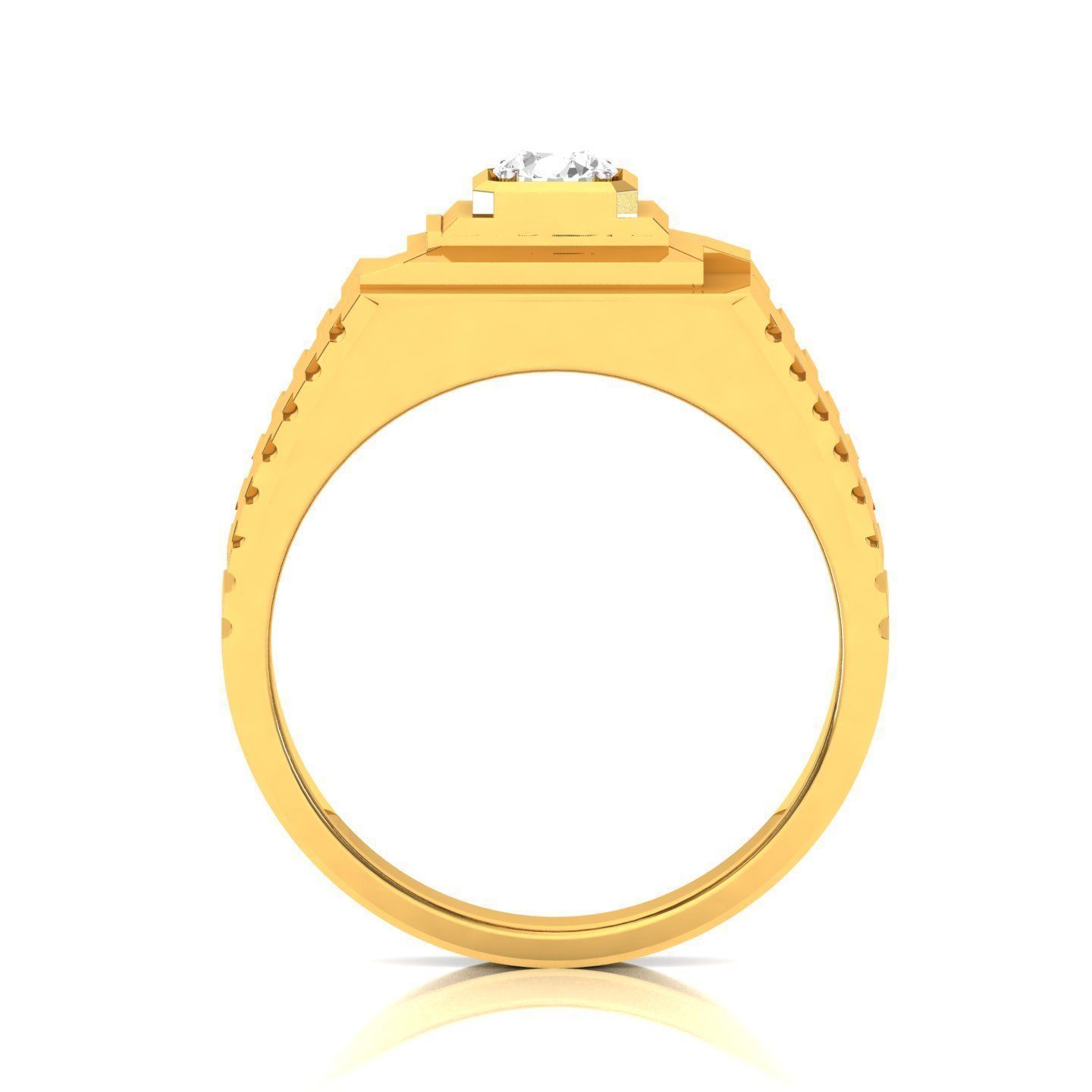 solitaire wedding engagement men ring 3dm render detail 3D print model_5