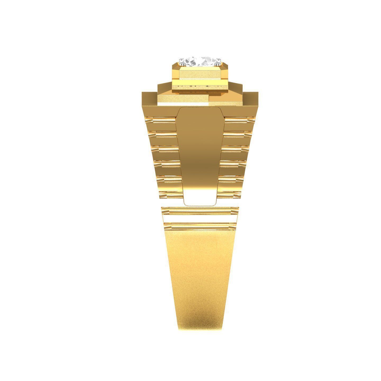 solitaire wedding engagement men ring 3dm render detail 3D print model_8