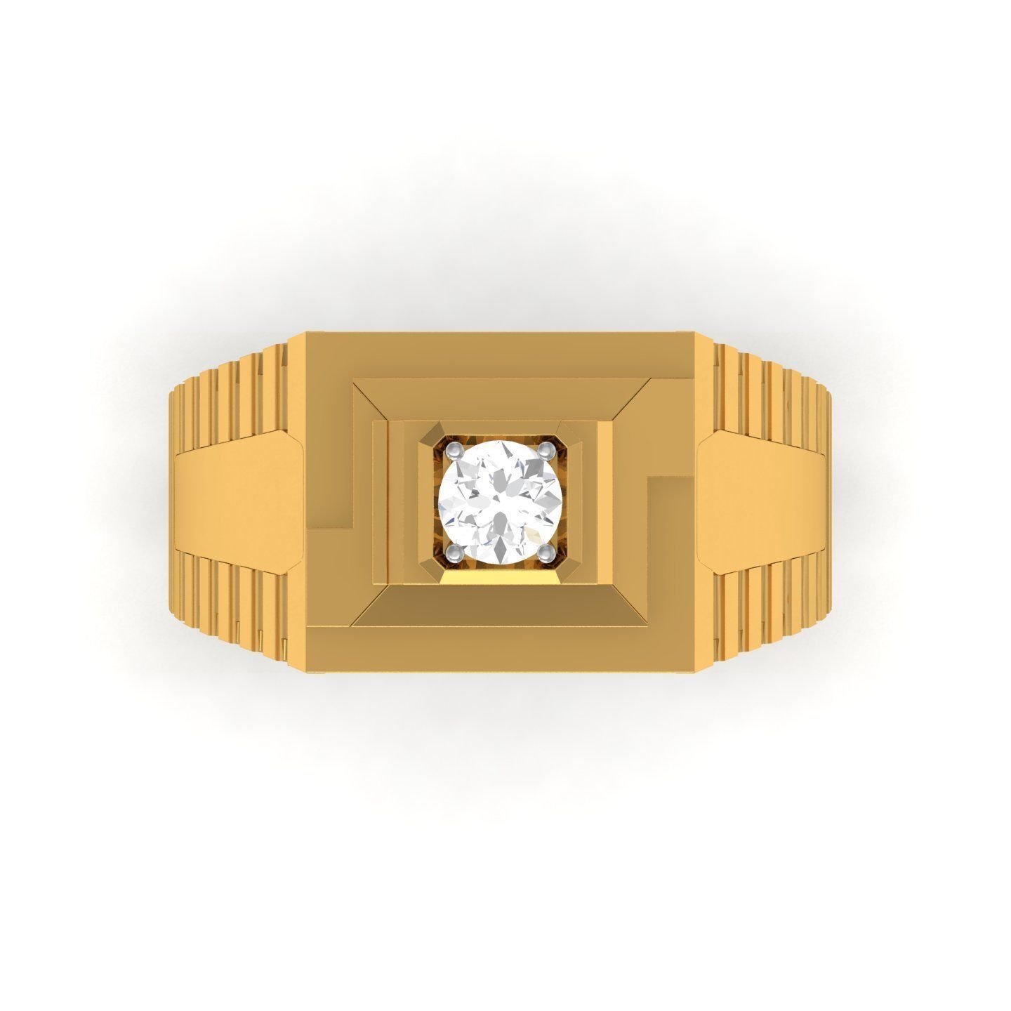 solitaire wedding engagement men ring 3dm render detail 3D print model_11