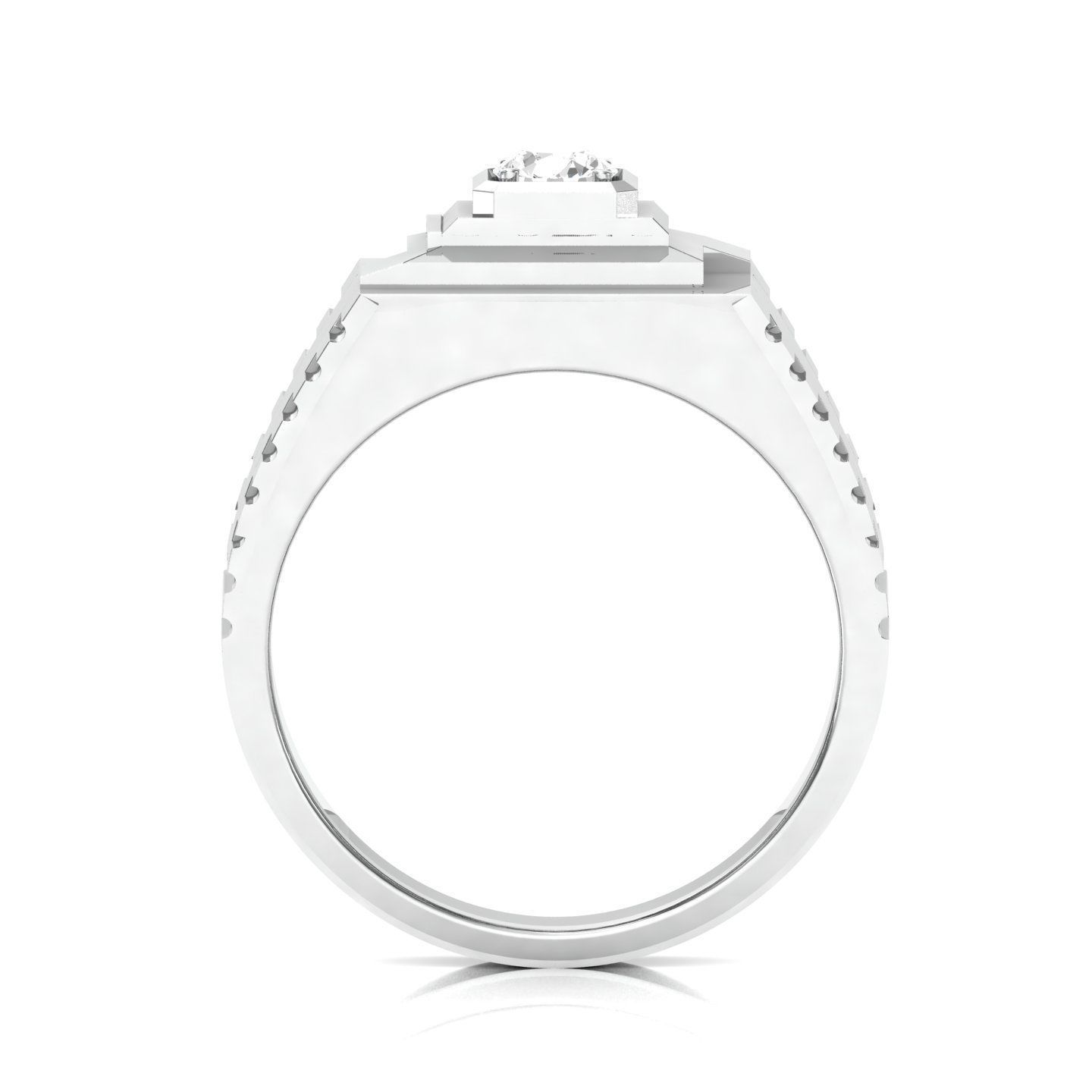 solitaire wedding engagement men ring 3dm render detail 3D print model_4