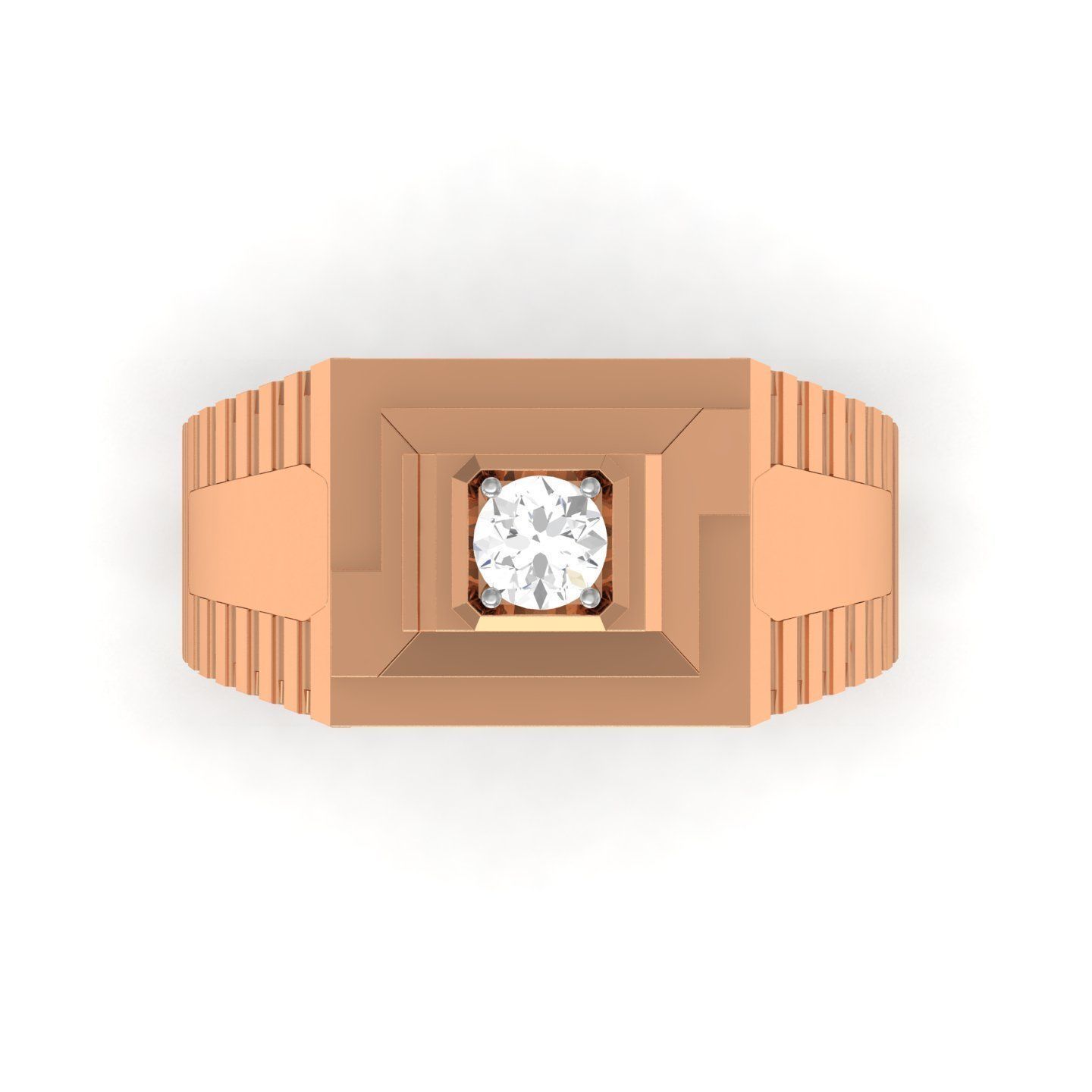 solitaire wedding engagement men ring 3dm render detail 3D print model_9