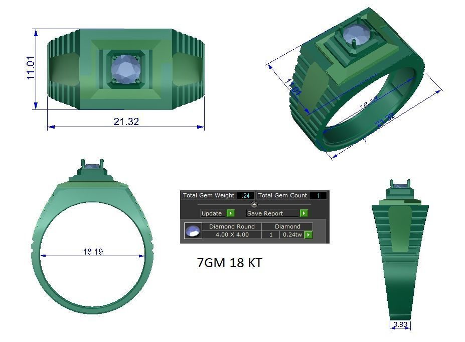 solitaire wedding engagement men ring 3dm render detail 3D print model_12