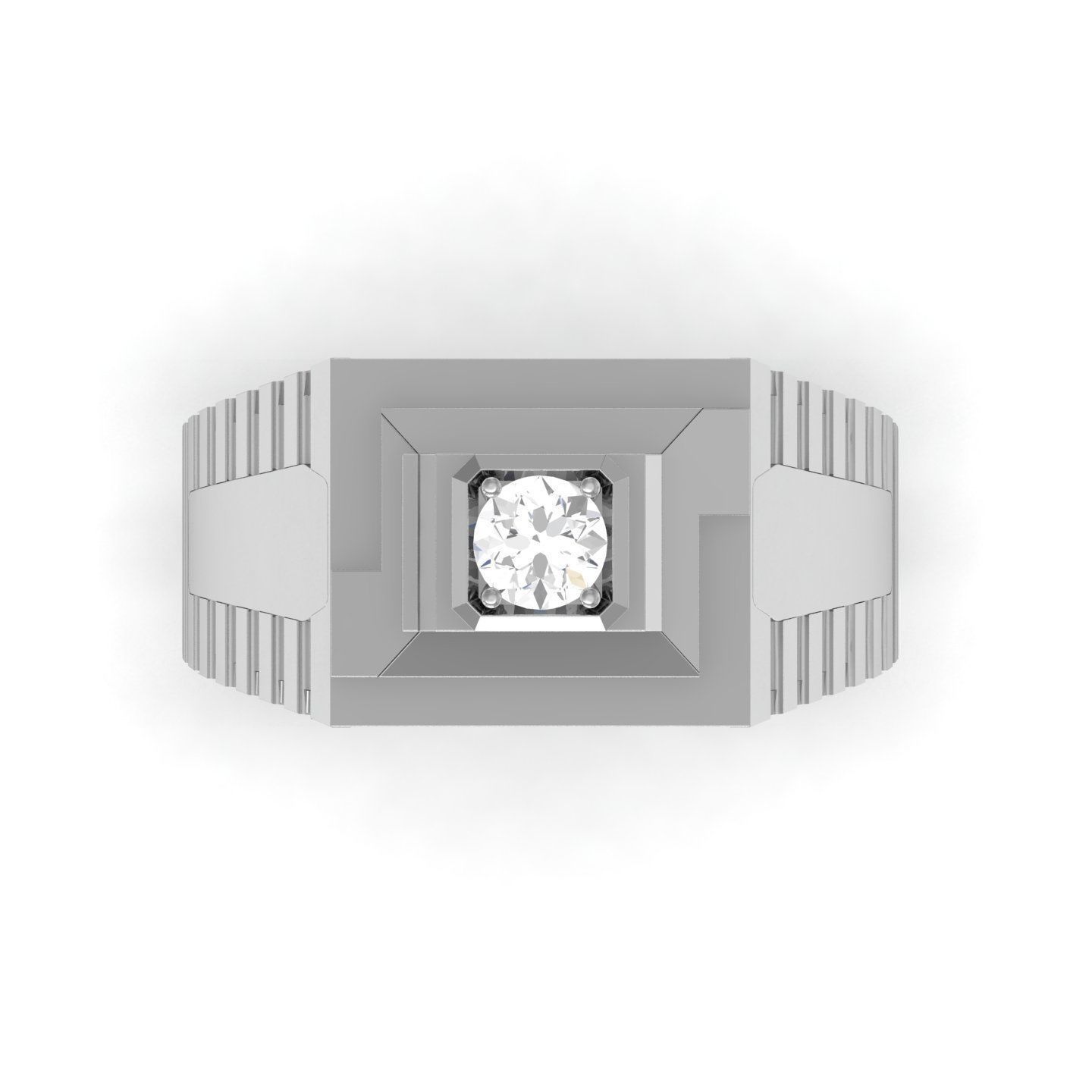 solitaire wedding engagement men ring 3dm render detail 3D print model_10