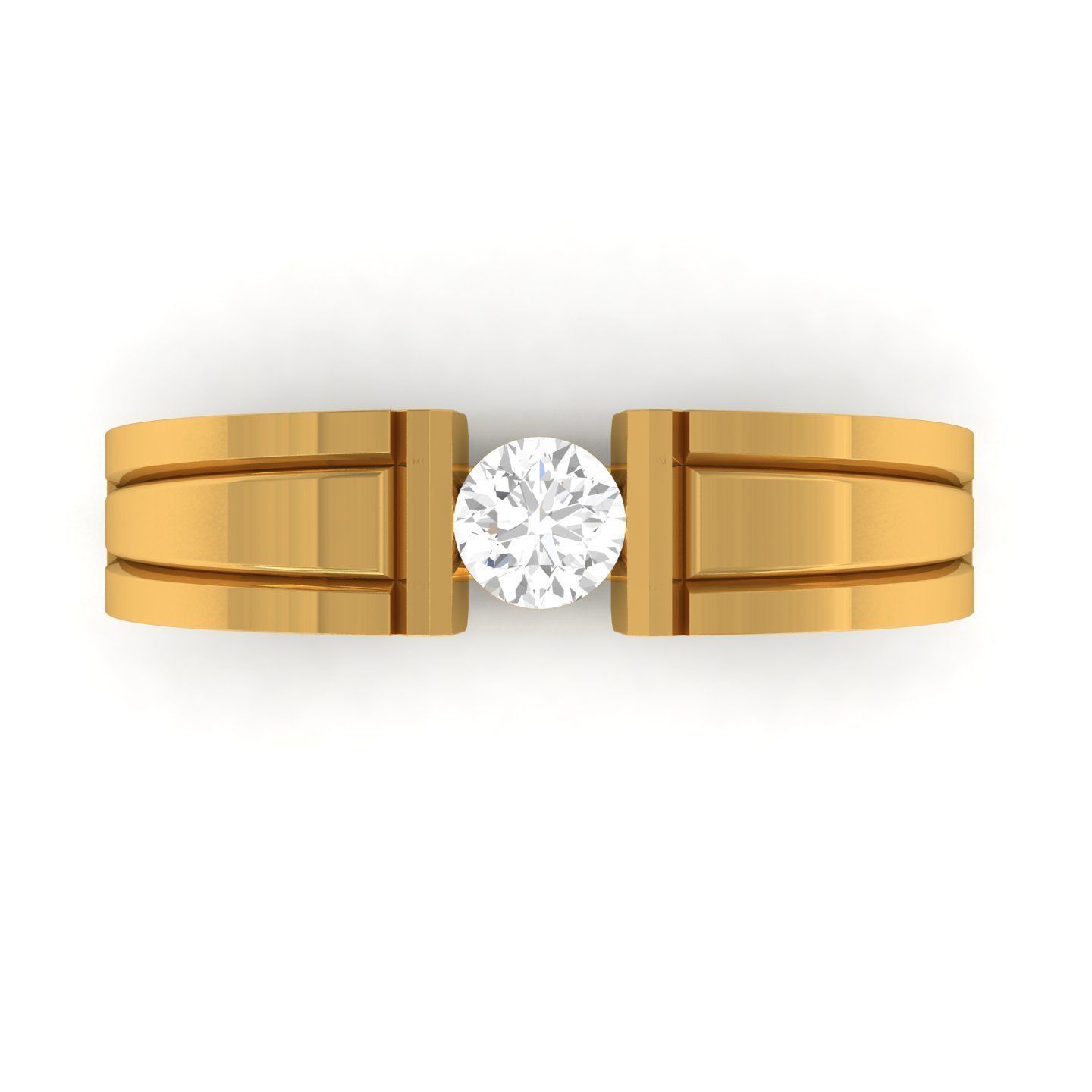 solitaire wedding engagement men ring 3dm render detail 3D print model_11
