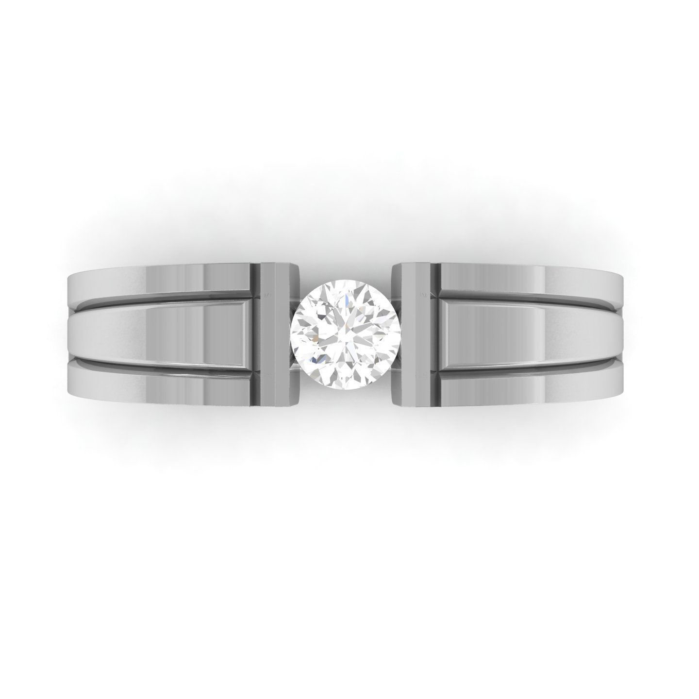 solitaire wedding engagement men ring 3dm render detail 3D print model_10