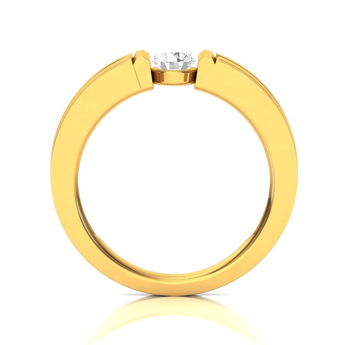 solitaire wedding engagement men ring 3dm render detail 3D print model_5