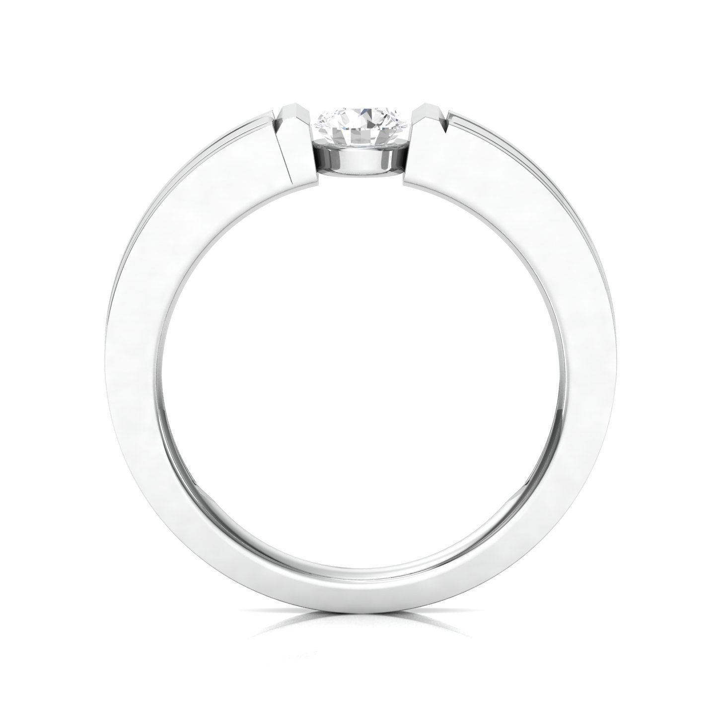 solitaire wedding engagement men ring 3dm render detail 3D print model_4