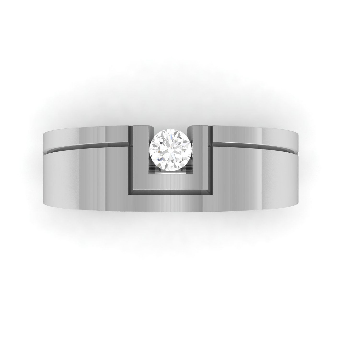 solitaire wedding engagement men ring 3dm render detail 3D print model_10