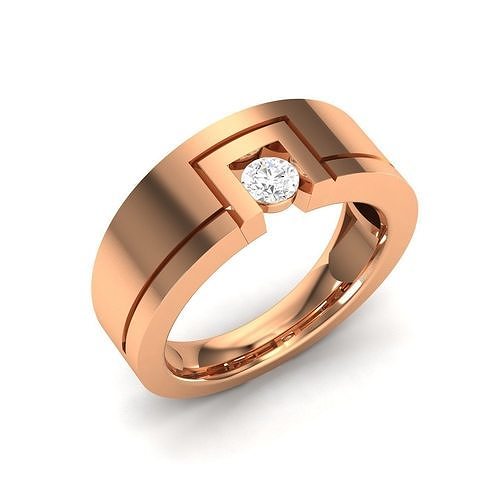 solitaire wedding engagement men ring 3dm render detail 3D print model