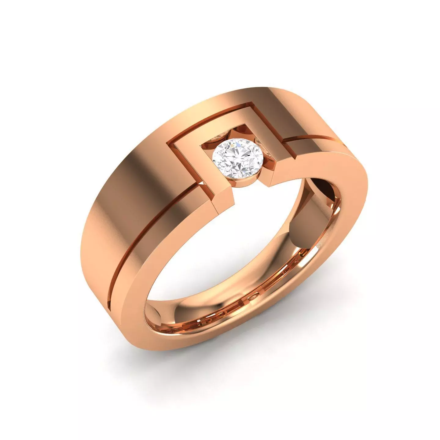 solitaire wedding engagement men ring 3dm render detail 3D print model_0