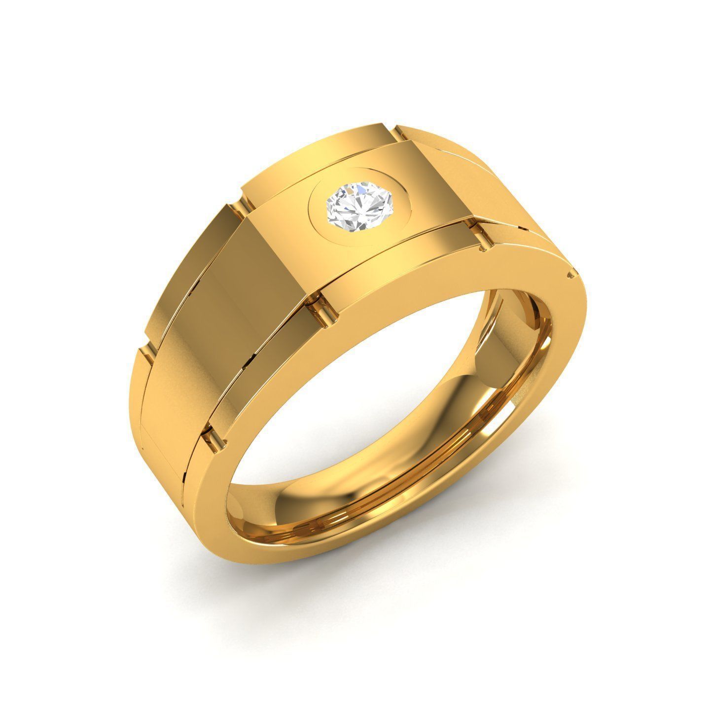 solitaire wedding engagement men ring 3dm render detail 3D print model_1